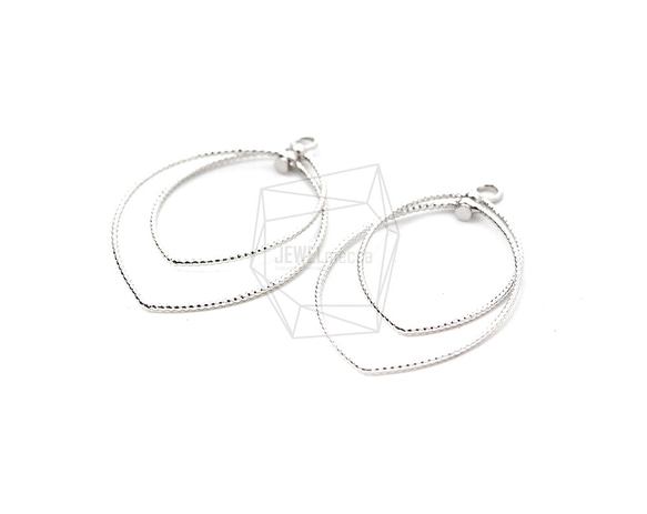 ERG-1235-R【2個入り】ダブルティアドロップフープチャーム,Double Teardrop Hoop charm 2枚目の画像