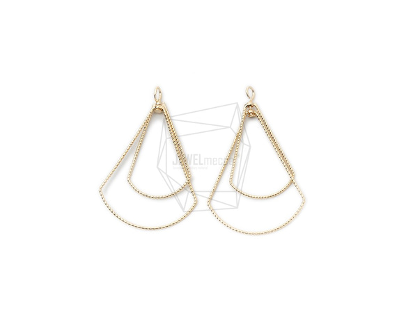 ERG-1236-G [2個]雙扇形吊飾，雙扇形吊飾 第1張的照片