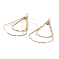 ERG-1236-G [2個]雙扇形吊飾，雙扇形吊飾 第2張的照片