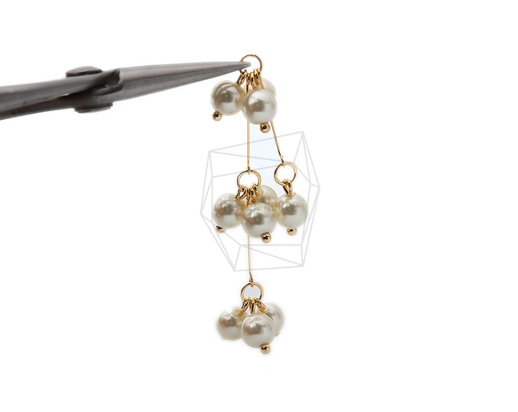 ERG-1239-G【2個入り】パールタッセルチャーム,Pearl Tassel Earring Charm 4枚目の画像