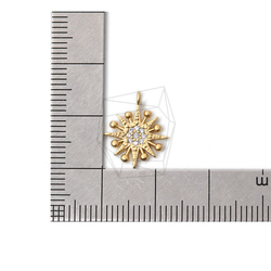 PDT-2203-MG【2個入り】サンペンダント,Cubic Sun Pendant/13mm X 15mm 5枚目の画像