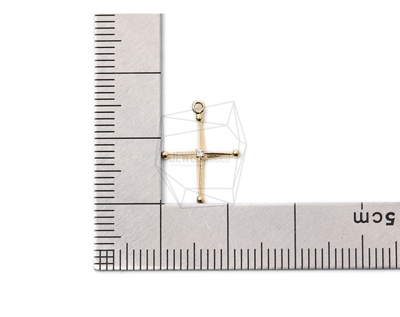 PDT-2213-G【2個入り】キュービッククロスペンダント,Cubic Cross Pendant 5枚目の画像