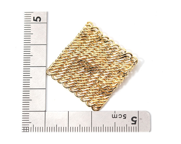 ERG-1245-G【2個入り】メッシュスクエアペンダント,Mesh Square Pendant 5枚目の画像