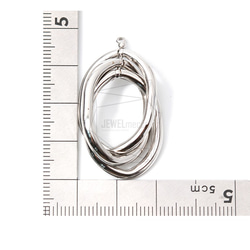 ERG-1248-R [2個]圓形環耳環，三重圓形環耳環魅力 第5張的照片