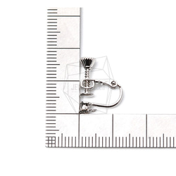 ERG-1251-R [4個]帶螺絲/螺絲彈簧的耳環，無耳耳朵-夾耳式 第5張的照片