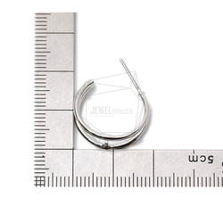 ERG-1257-R [2個]雙圓形耳環，雙圓形耳釘 第5張的照片