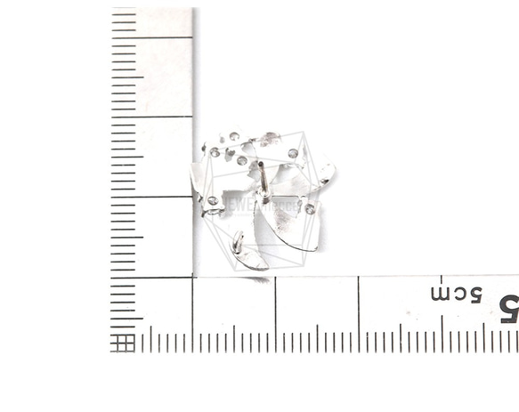 ERG-1259-MR【2個入り】CZペタルピアス,Petal Post Earring 5枚目の画像