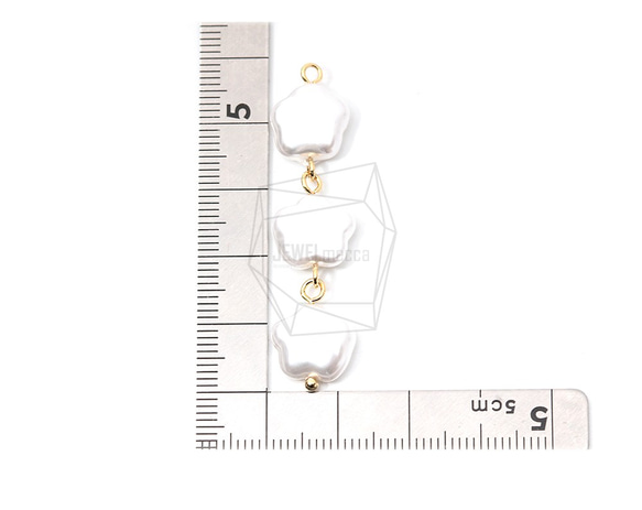 ERG-1260-G【2個入り】トリプルスターパールチャーム,Triple Linked Star imitation 5枚目の画像