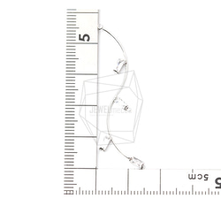 ERG-1276-R【2個入り】ウェーブバーチャーム,Wave bar Glass Earing Charm 5枚目の画像