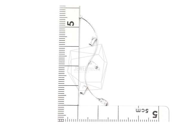 ERG-1276-R【2個入り】ウェーブバーチャーム,Wave bar Glass Earing Charm 5枚目の画像