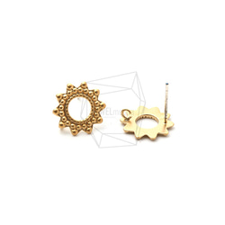 ERG-1282-MG【2個入り】フラワーピアス,Flower Earring Post/12mm x 12mm 1枚目の画像