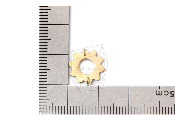 ERG-1282-MG【2個入り】フラワーピアス,Flower Earring Post/12mm x 12mm 5枚目の画像