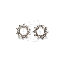 ERG-1282-MR【2個入り】フラワーピアス,Flower Earring Post/12mm x 12mm 1枚目の画像