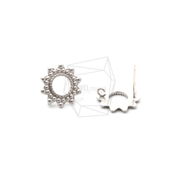 ERG-1282-MR【2個入り】フラワーピアス,Flower Earring Post/12mm x 12mm 2枚目の画像