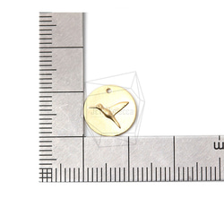 PDT-2254-MG【2個入り】バードペンダント,Bird Fossil Pendant/ 12mm x 12mm 5枚目の画像