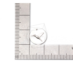 PDT-2254-MR【2個入り】バードペンダント,Bird Fossil Pendant/ 12mm x 12mm 5枚目の画像