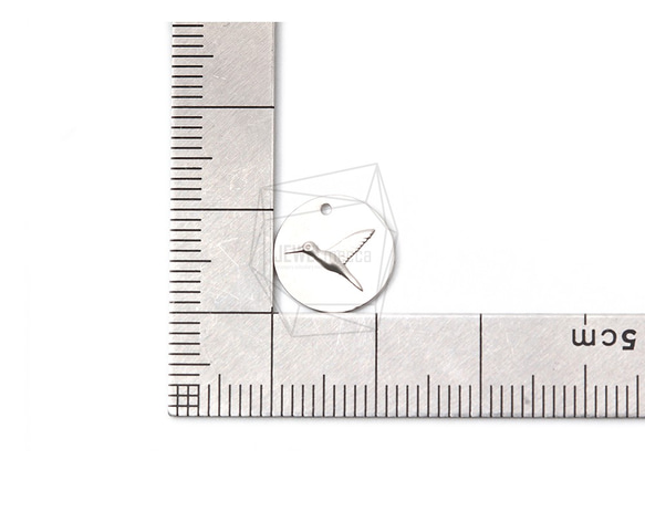 PDT-2254-MR【2個入り】バードペンダント,Bird Fossil Pendant/ 12mm x 12mm 5枚目の画像