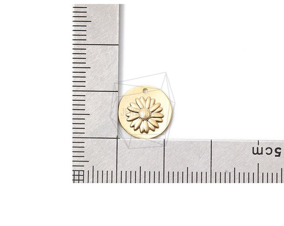 PDT-2263-MG【2個入り】フラワーペンダント,Flower fossil Pendant 5枚目の画像