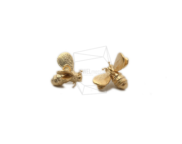 PDT-2265-MG【2個入り】ハニービーペンダント,Honey Bee Pendant/10mm x 7mm 2枚目の画像