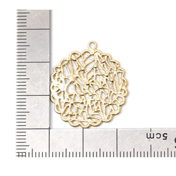 PDT-2227-MG【2個入り】ラウンドパターンペンダント,Round Cute Pattern Pendant 5枚目の画像