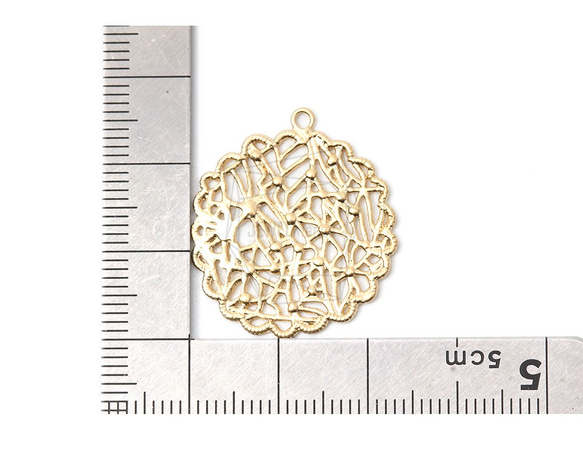 PDT-2227-MG【2個入り】ラウンドパターンペンダント,Round Cute Pattern Pendant 5枚目の画像