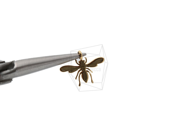 PDT-2236-G【2個入り】ハニービーペンダント,Honey Bee Pendant/11mm x 14mm 4枚目の画像