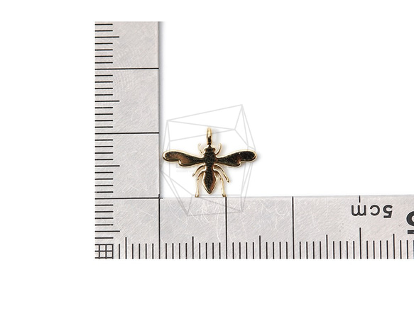 PDT-2236-G【2個入り】ハニービーペンダント,Honey Bee Pendant/11mm x 14mm 5枚目の画像