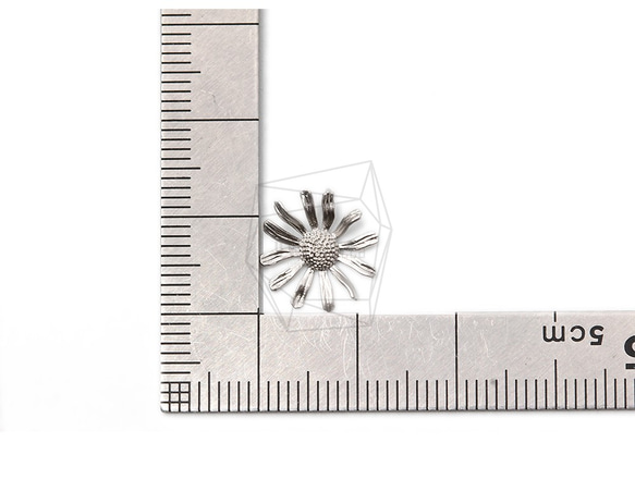 PDT-2271-MR【2個入り】サンフラワーペンダン  /Sunflower Pendant/12mm X 12mm 5枚目の画像