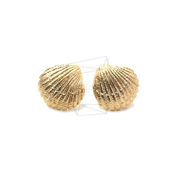 ERG-1289-MG【2個入り】シーシェルピアス  ,seashell Earring Post 1枚目の画像