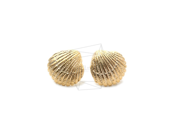 ERG-1289-MG【2個入り】シーシェルピアス  ,seashell Earring Post 1枚目の画像