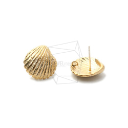 ERG-1289-MG【2個入り】シーシェルピアス  ,seashell Earring Post 2枚目の画像