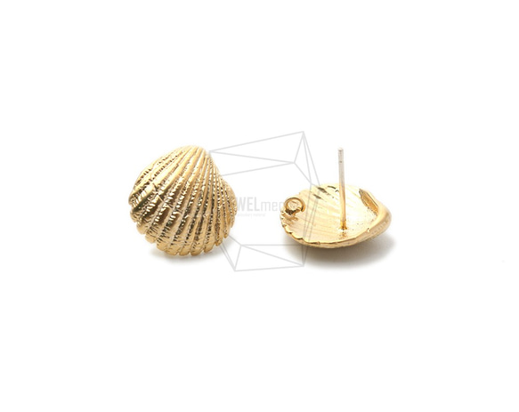 ERG-1289-MG【2個入り】シーシェルピアス  ,seashell Earring Post 2枚目の画像