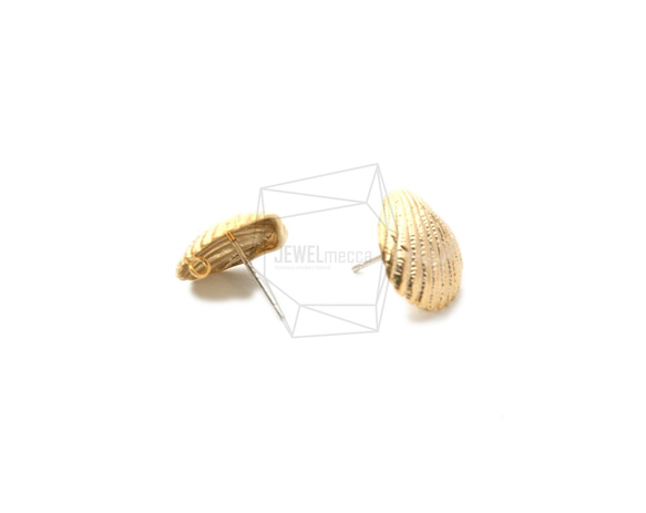 ERG-1289-MG【2個入り】シーシェルピアス  ,seashell Earring Post 3枚目の画像