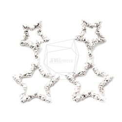 ERG-1292-R【2個入り】スター&スターピアス,Linked star and star Post Earring 1枚目の画像