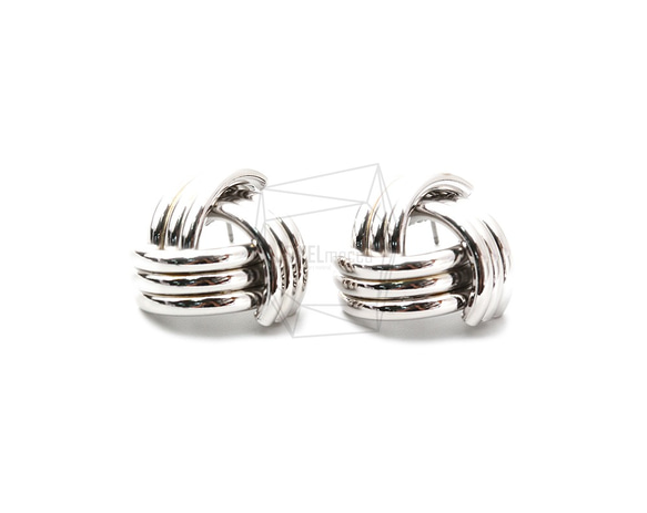 ERG-1293-R【2個入り】ウェーブパイプピアス,Wave pipes post Earring 1枚目の画像