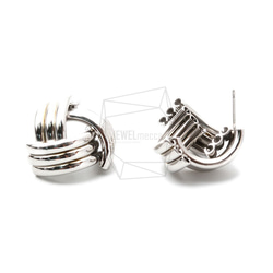 ERG-1293-R【2個入り】ウェーブパイプピアス,Wave pipes post Earring 2枚目の画像