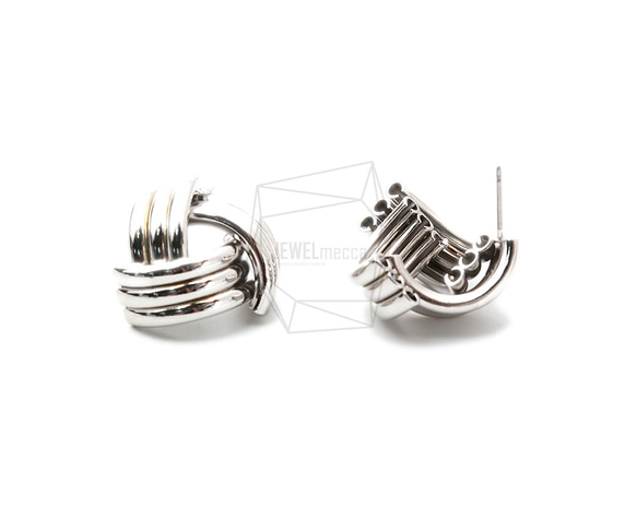 ERG-1293-R【2個入り】ウェーブパイプピアス,Wave pipes post Earring 2枚目の画像