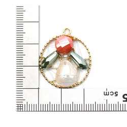 PDT-2276-G【2個入り】グラスラウンドペンダント,Glass round Pendant 5枚目の画像