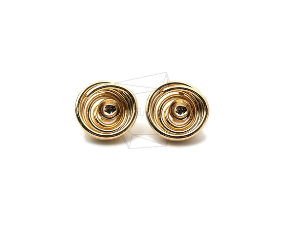 ERG-1042-G【2個入り】スワールピアス/Swirl Post Earrings/17mm X 17mm 1枚目の画像