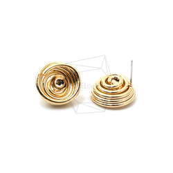 ERG-1042-G【2個入り】スワールピアス/Swirl Post Earrings/17mm X 17mm 2枚目の画像