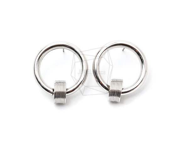 ERG-1300-R【2個入り】 スプリングラウンドピアス/spring round Post Earring 1枚目の画像