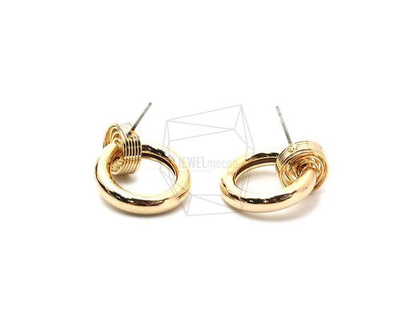 ERG-1301-G【2個入り】 スプリングラウンドピアス/spring round Post Earring 2枚目の画像