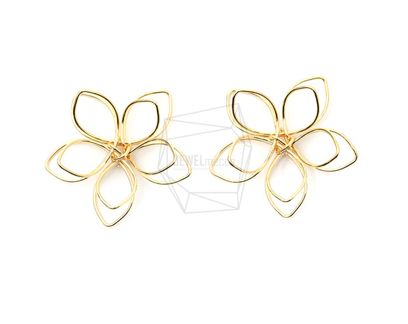 PDT-2286-G 【2件】五瓣花吊墜 第1張的照片