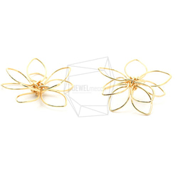 PDT-2286-G【2個入り】五枚花びらペンダント,Five Petal Flower Pendant 3枚目の画像