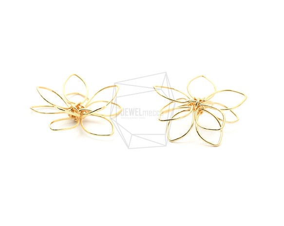 PDT-2286-G 【2件】五瓣花吊墜 第3張的照片