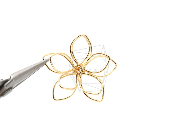 PDT-2286-G 【2件】五瓣花吊墜 第4張的照片