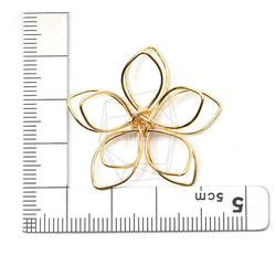 PDT-2286-G【2個入り】五枚花びらペンダント,Five Petal Flower Pendant 5枚目の画像