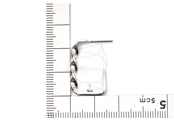 ERG-1311-R [2件]扭曲L形耳環 第5張的照片