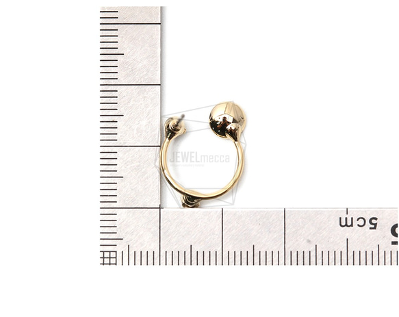 ERG-1312-G [2個] CZ圓形耳環，CZ固定圓形耳柱 第5張的照片