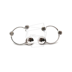 ERG-1312-R [2個] CZ圓形耳環，CZ固定圓形耳釘 第1張的照片